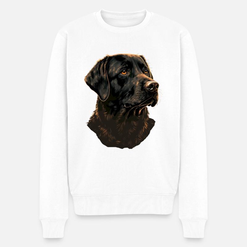 Schwarzer Labrador Retriever - Männer Premium Bio Pullover - Weiß