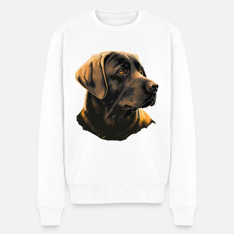 Labrador retriever formel - Pull Premium bio Homme - blanc