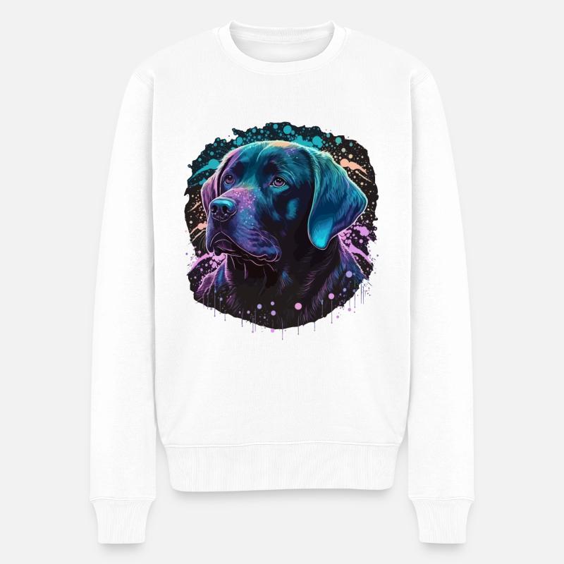 Niedlicher Labrador Retriever - Männer Premium Bio Pullover - Weiß