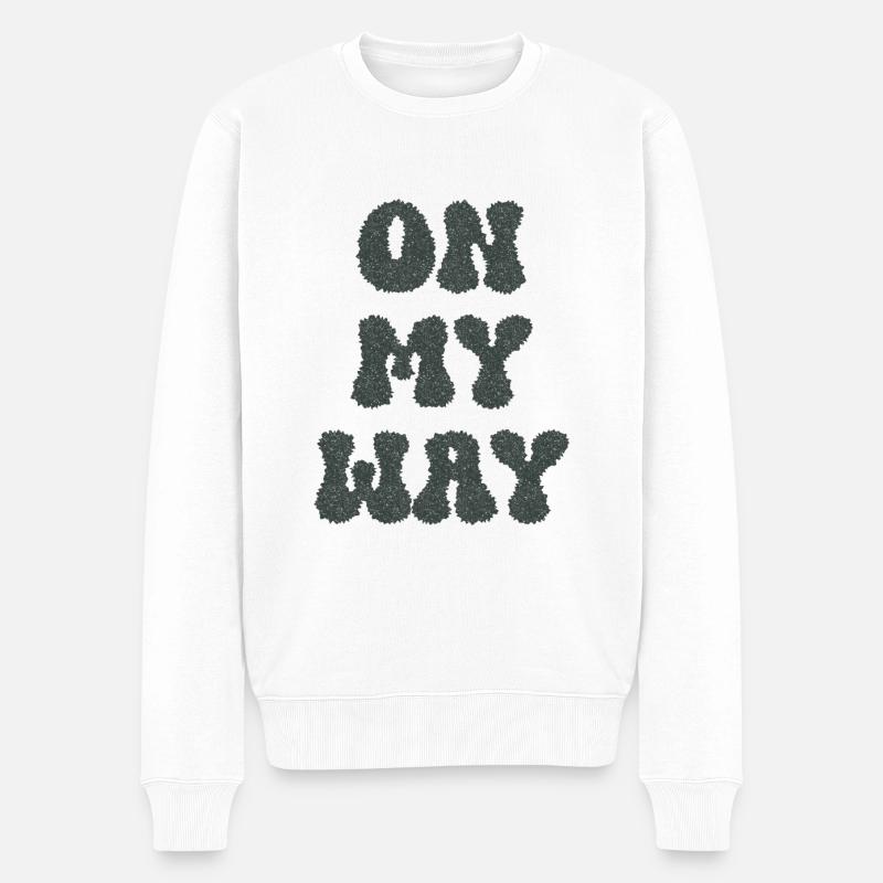 On my Way - Männer Premium Bio Pullover - Weiß