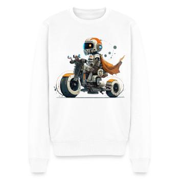 Robot conduit moto - Pull Premium bio Homme - blanc - Devant - Thijin (182cm)