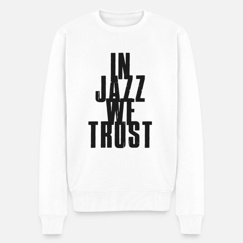 Dans Jazz we Trust - Pull Premium bio Homme - blanc