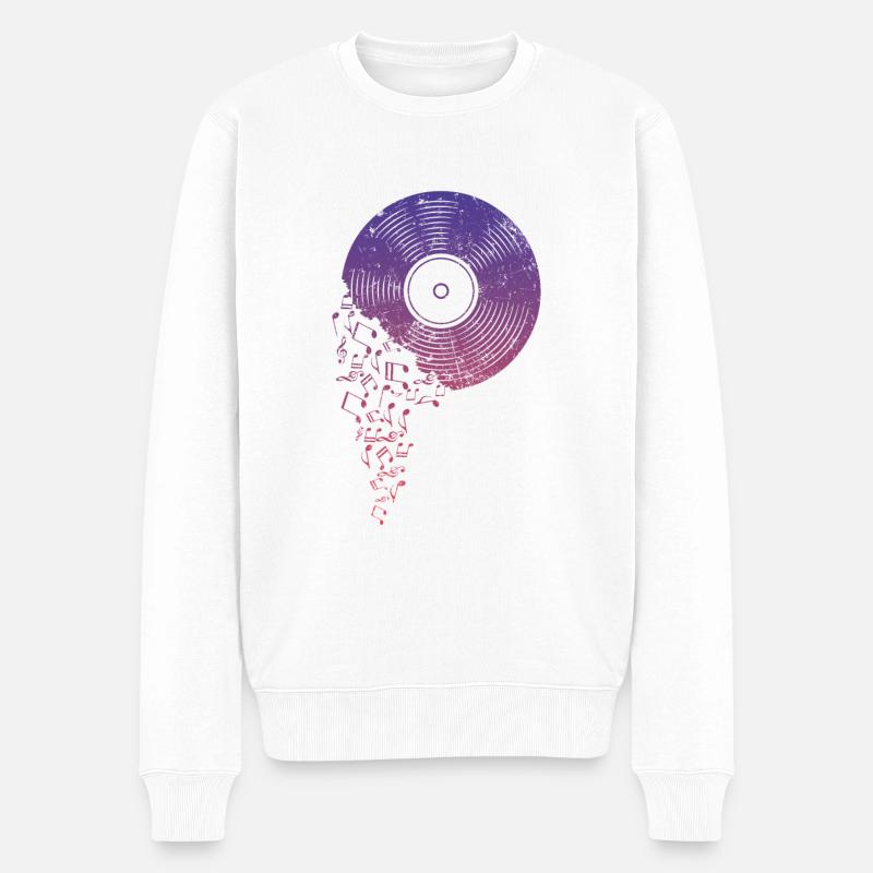Musique Vinyle Disque DJ - Pull Premium bio Homme - blanc