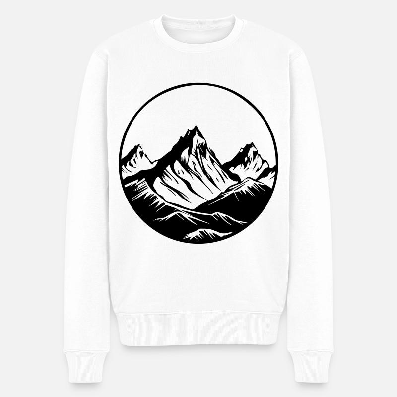 Berge Symbol Mountains - Männer Premium Bio Pullover - Weiß