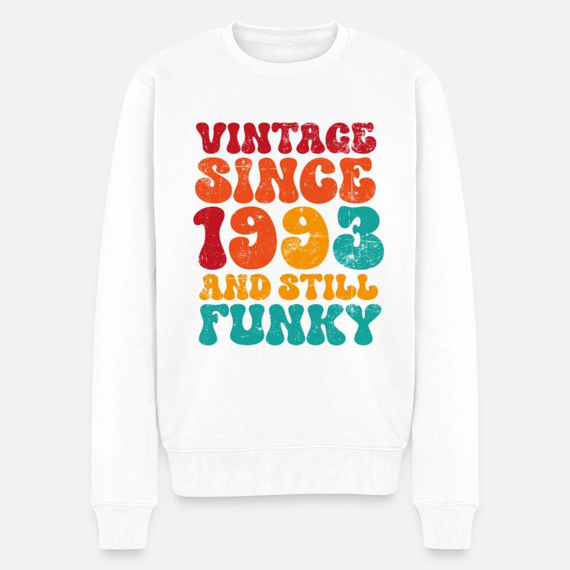 1993 30. Geburtstag - Männer Premium Bio Pullover - Weiß