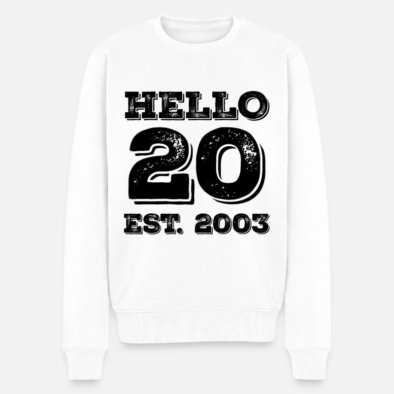 20. Geburtstag 2003 - Männer Premium Bio Pullover - Weiß