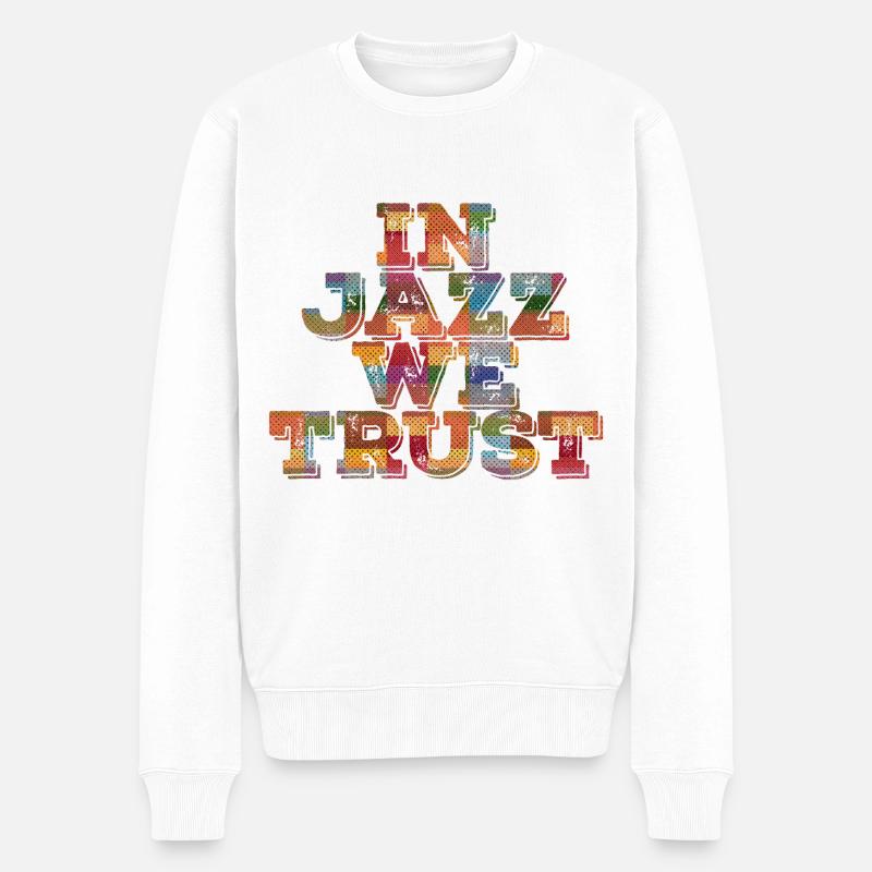 Dans Jazz we Trust - Pull Premium bio Homme - blanc