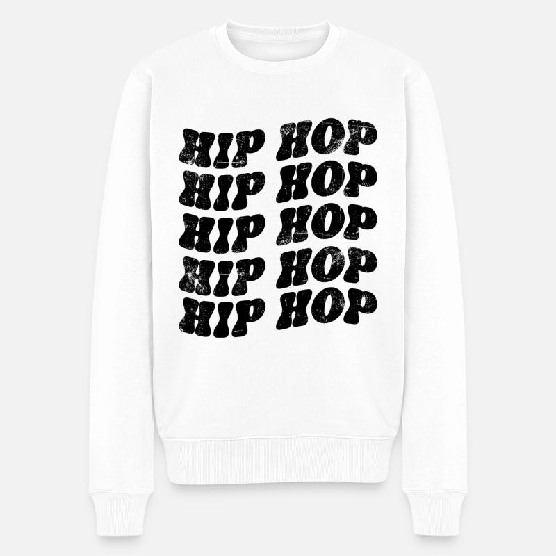 Hip Hop Rap - Pull Premium bio Homme - blanc
