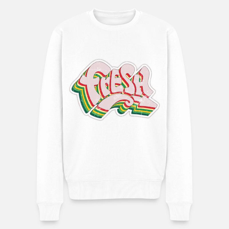 Fresh Graffiti - Männer Premium Bio Pullover - Weiß