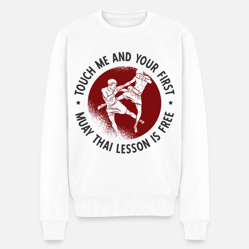Thaiboxen Muay Thai - Männer Premium Bio Pullover - Weiß