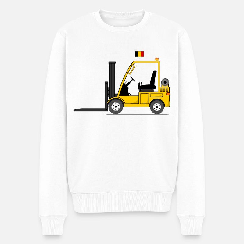 Stapler Belgien Flagge - Männer Premium Bio Pullover - Weiß