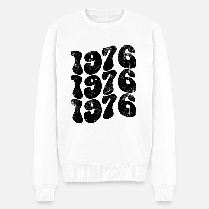 1976 Retro - Männer Premium Bio Pullover - Weiß