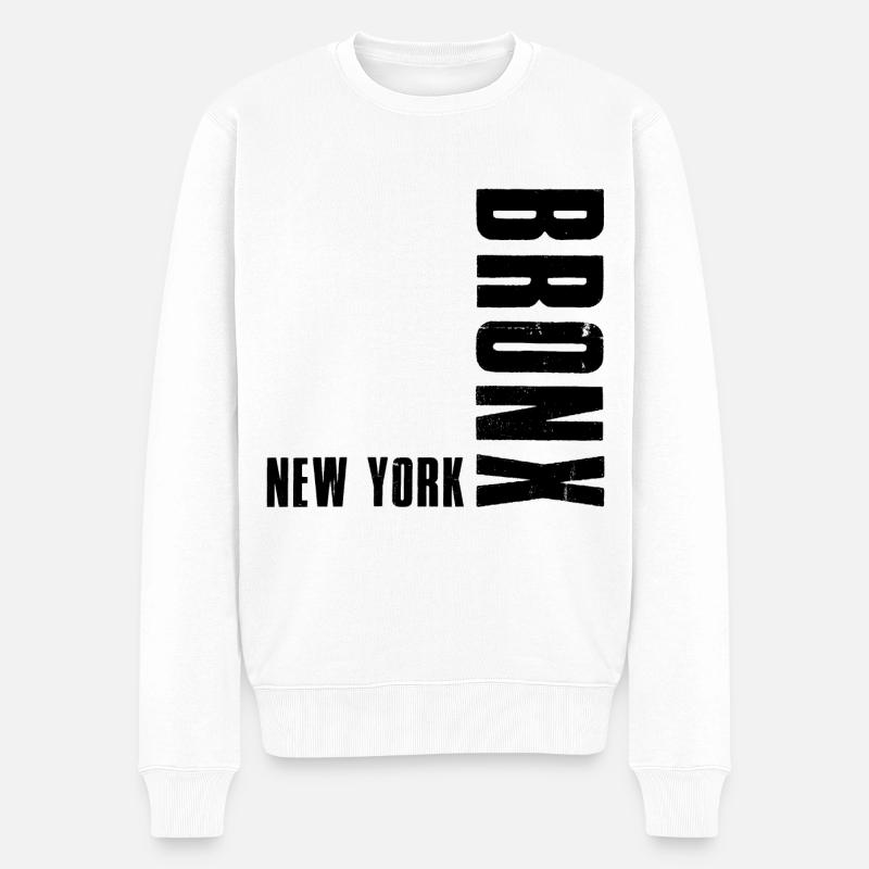 Bronx New York - Männer Premium Bio Pullover - Weiß