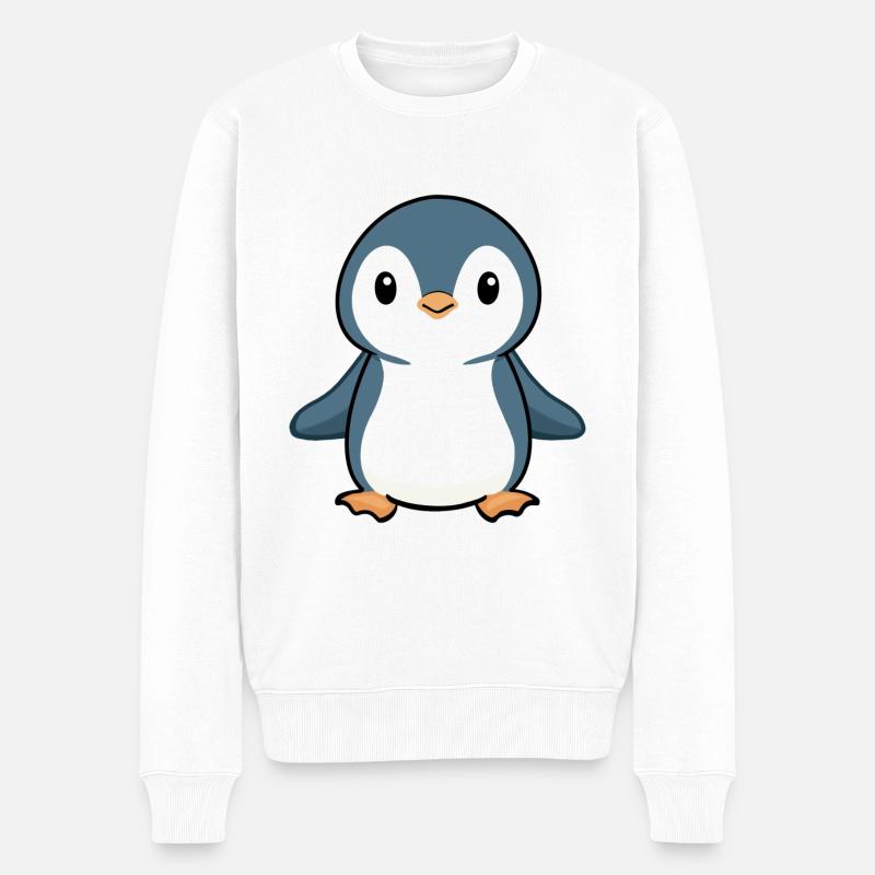 PINGUIN VOGEL ANTARKTIS SÜDPOL BABY EIS WATSCHELN - Männer Premium Bio Pullover - Weiß