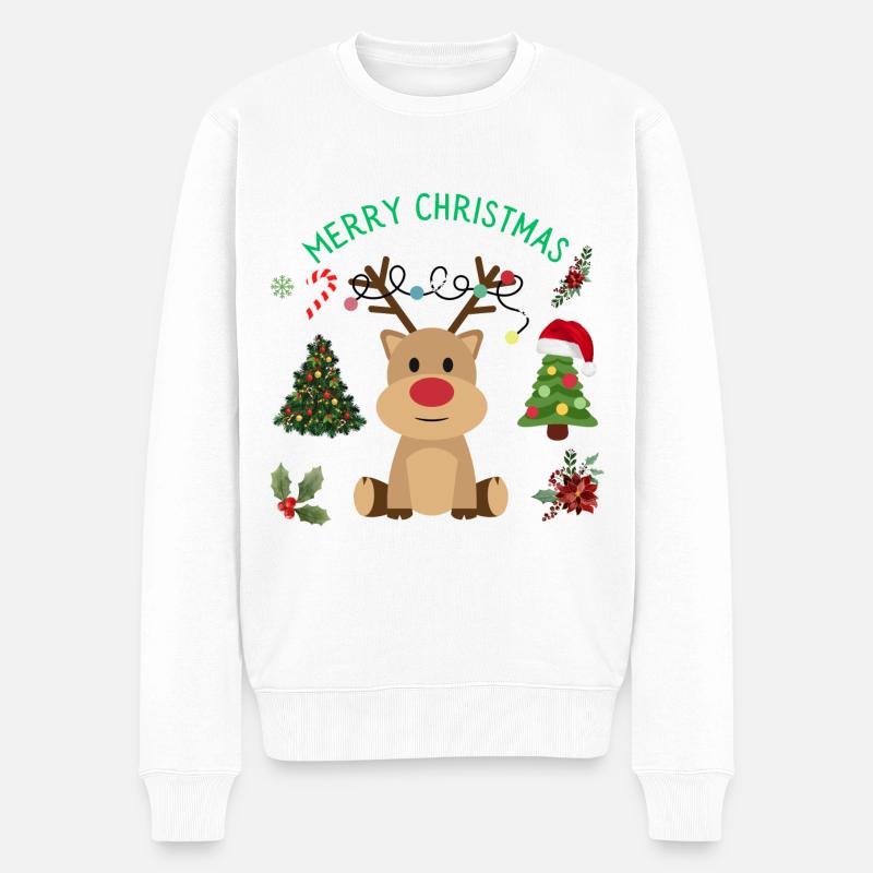 Joyeux Noël, célébrez avec joie - Pull Premium bio Homme - blanc