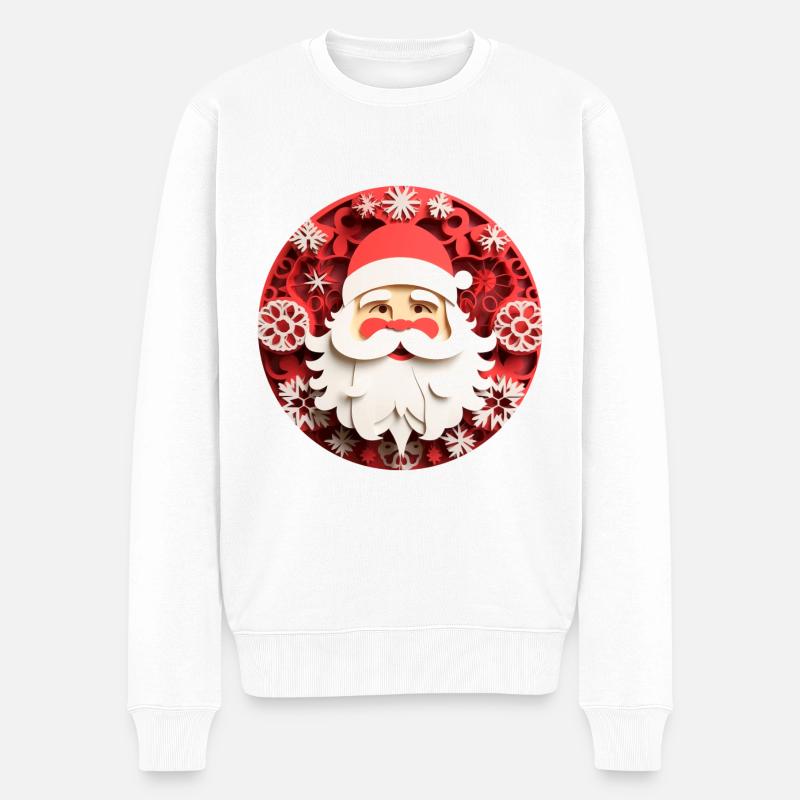 Père Noël drôle - Pull Premium bio Homme - blanc
