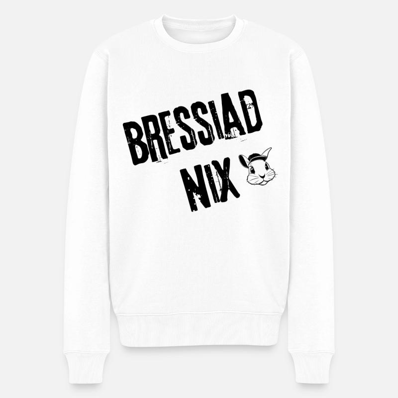 BressiadNix_Style | Redewendung - Männer Premium Bio Pullover - Weiß