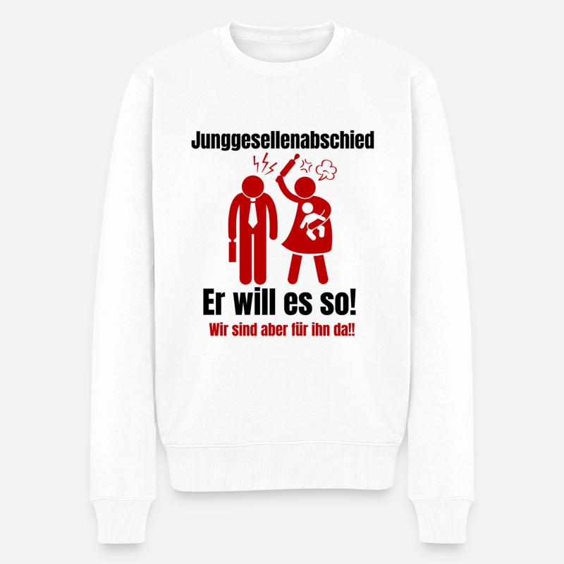 Junggesellenabschied - Männer Premium Bio Pullover - Weiß