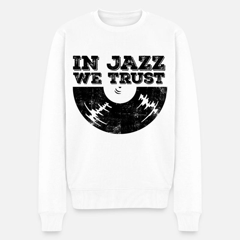 Dans le jazz, nous avons confiance - Pull Premium bio Homme - blanc