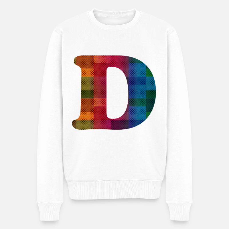 Buchstabe D Vintage - Männer Premium Bio Pullover - Weiß