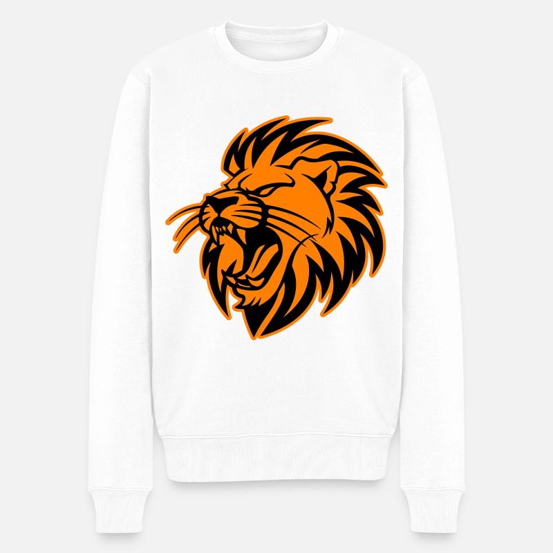 Lion Head Symbol Lion - Men's Premium Organic Jumper - white