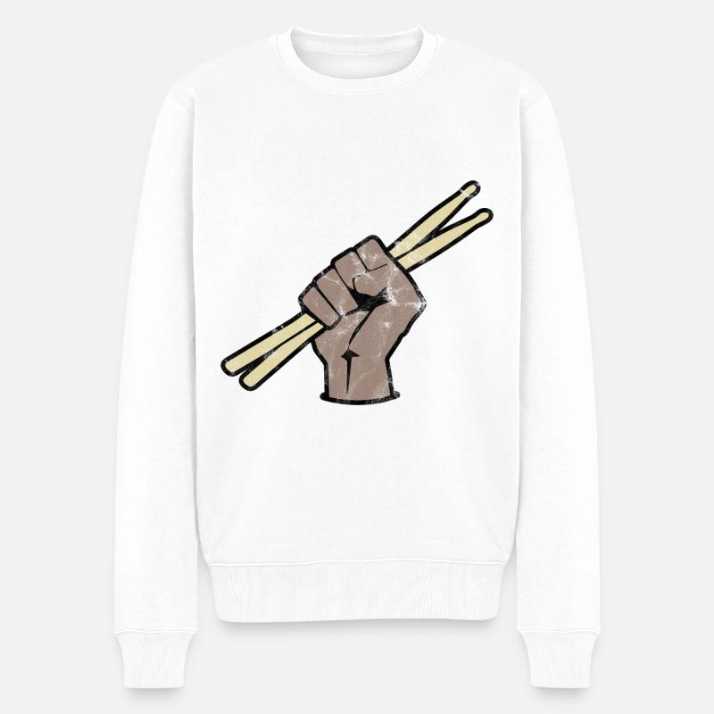 Tambour Drummer - Pull Premium bio Homme - blanc