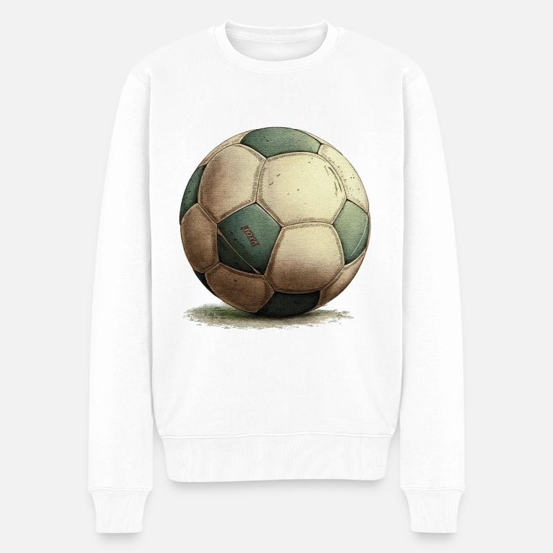 Fußball Retro - Männer Premium Bio Pullover - Weiß