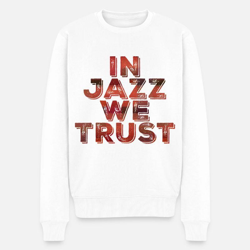 Dans Jazz we Trust - Pull Premium bio Homme - blanc