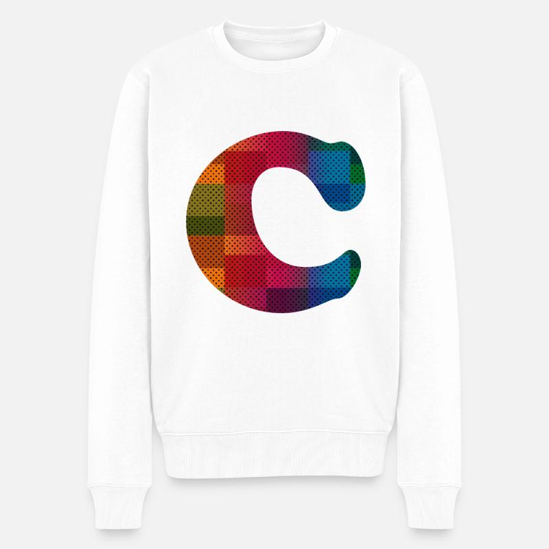 Buchstabe C - Männer Premium Bio Pullover - Weiß