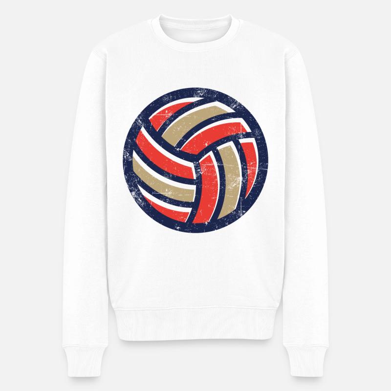Volley-ball Vintage - Pull Premium bio Homme - blanc