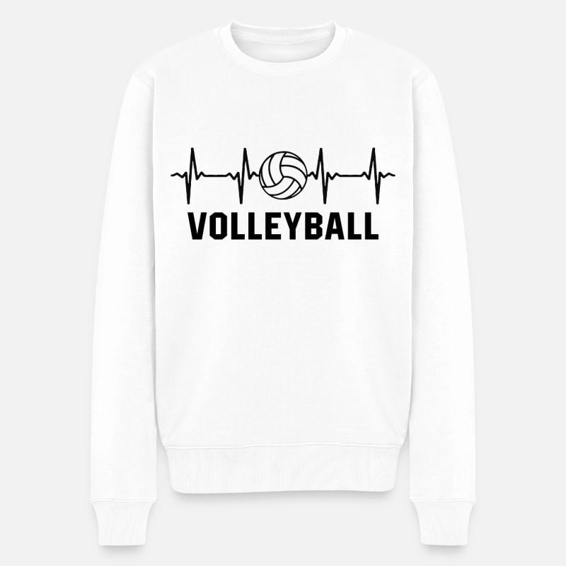 Volleyball - Männer Premium Bio Pullover - Weiß
