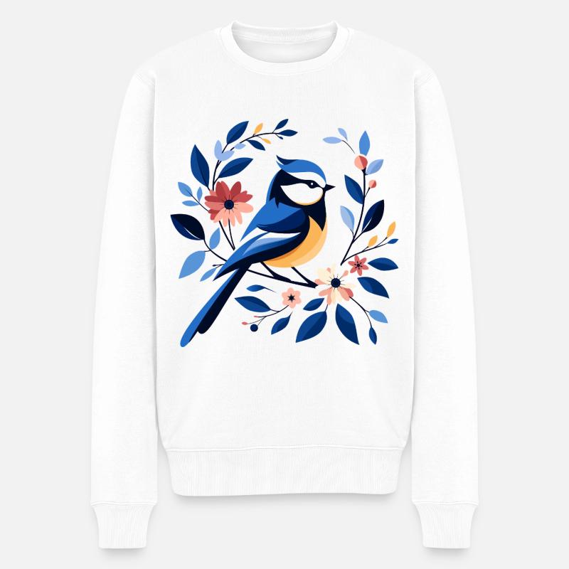 Bleu - Pull Premium bio Homme - blanc