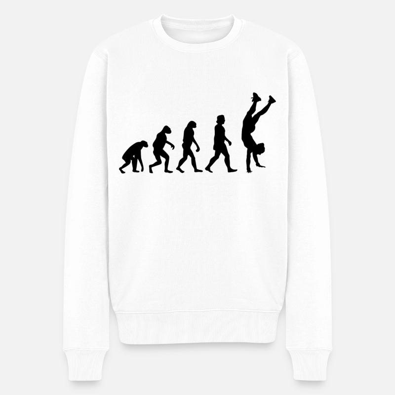Handstand Evolution - Männer Premium Bio Pullover - Weiß