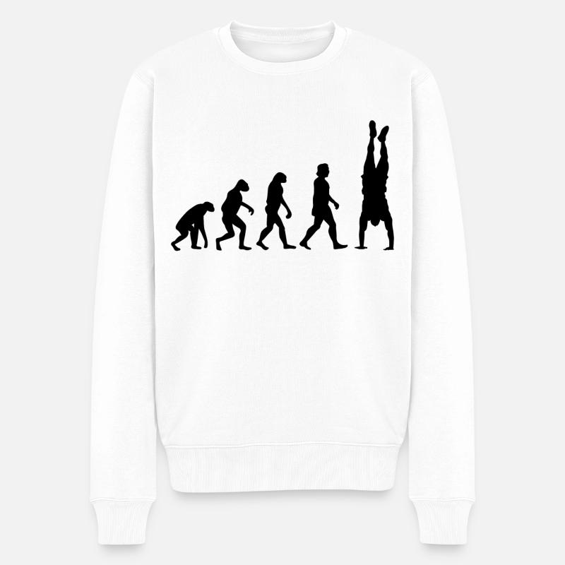 Handstand Evolution - Männer Premium Bio Pullover - Weiß