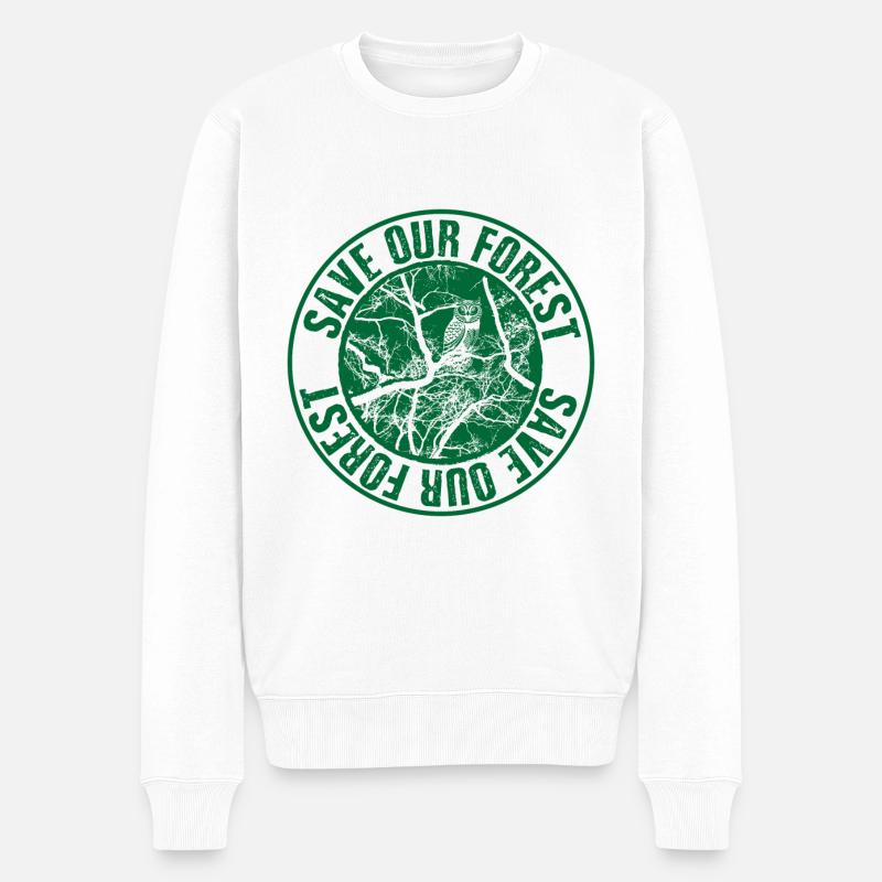 Save Forest - Männer Premium Bio Pullover - Weiß