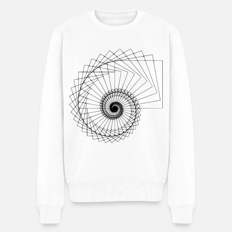 fractale Spirale - Männer Premium Bio Pullover - Weiß