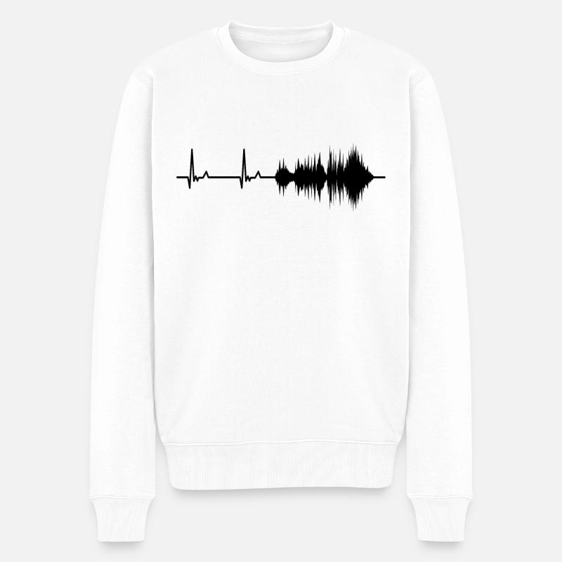 Tontechniker Herzschlag - Männer Premium Bio Pullover - Weiß