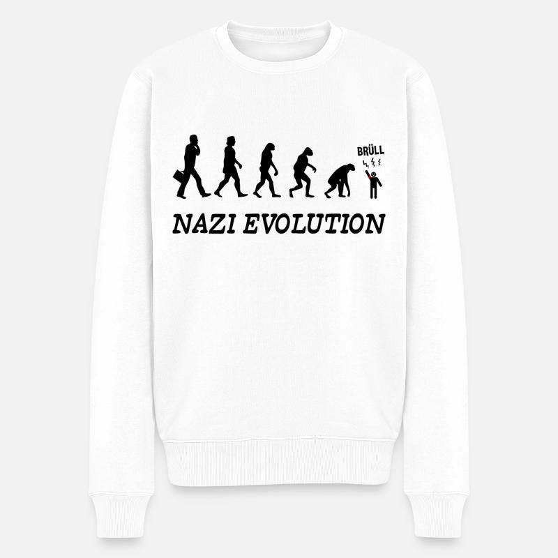 Anti Nazi Spruch - Männer Premium Bio Pullover - Weiß