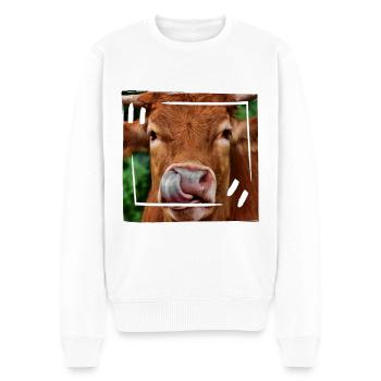 Du boeuf - Pull Premium bio Homme - blanc - Devant - Thijin (182cm)