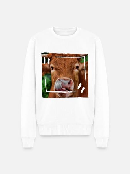 Beef - Men's Premium Organic Jumper - white