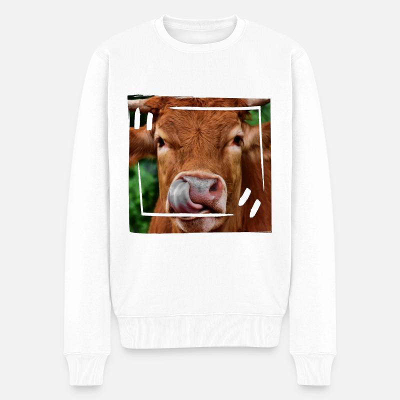Beef - Men's Premium Organic Jumper - white
