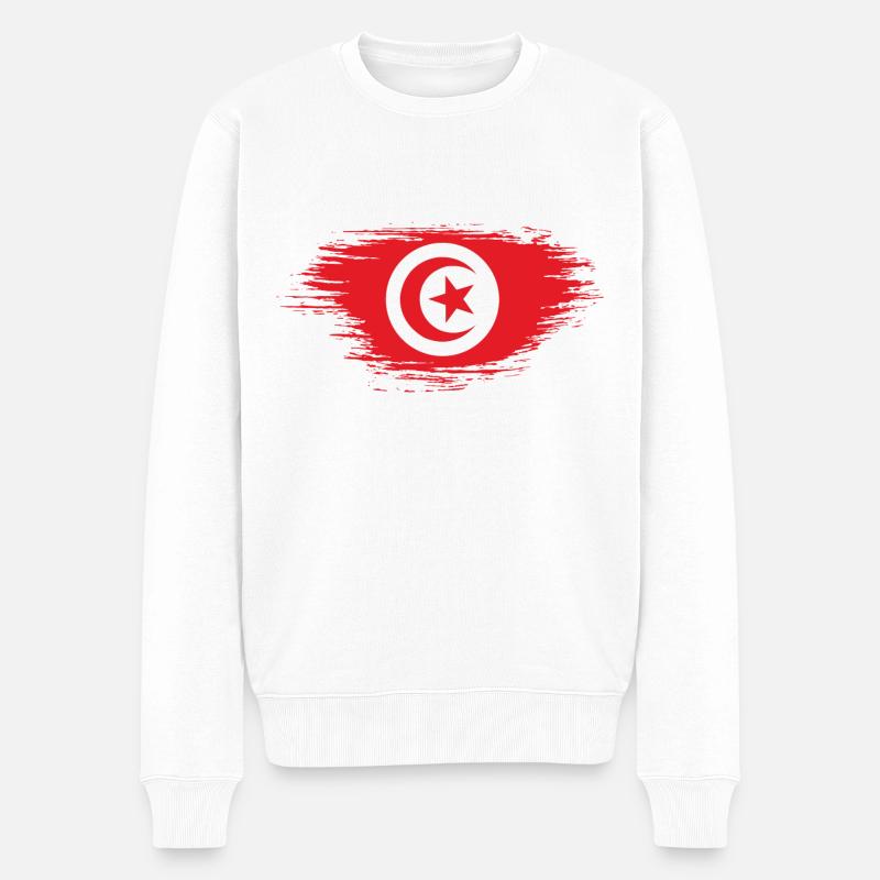 Tunisie drapeau - Pull Premium bio Homme - blanc