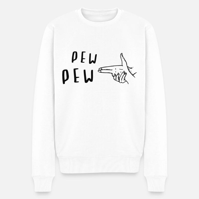 Pew Pew Artsy Meme - Pull Premium bio Homme - blanc