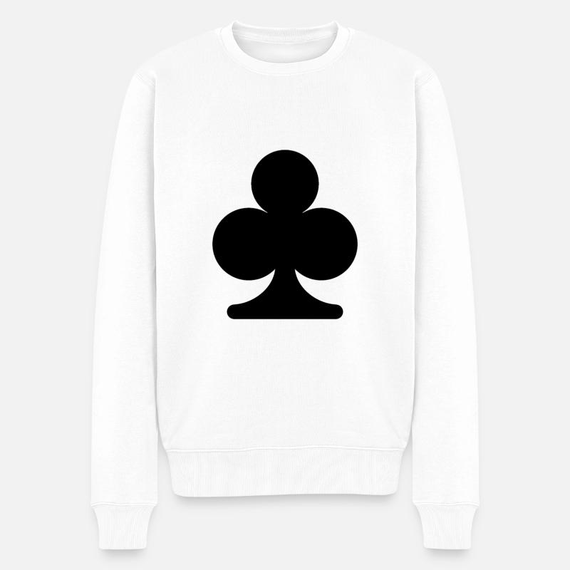 Klee-Kartenspiel - Männer Premium Bio Pullover - Weiß