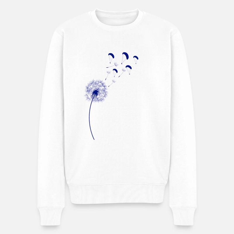 Rainbow Dandelion Paraglider Bleu - Pull Premium bio Homme - blanc