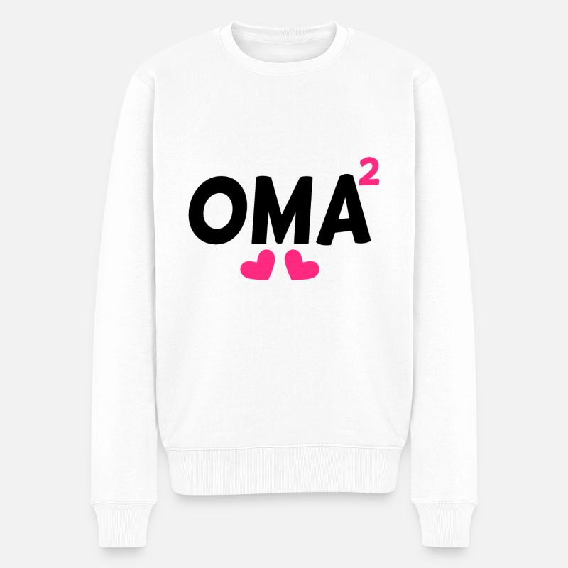 Oma hoch Zwei - Männer Premium Bio Pullover - Weiß