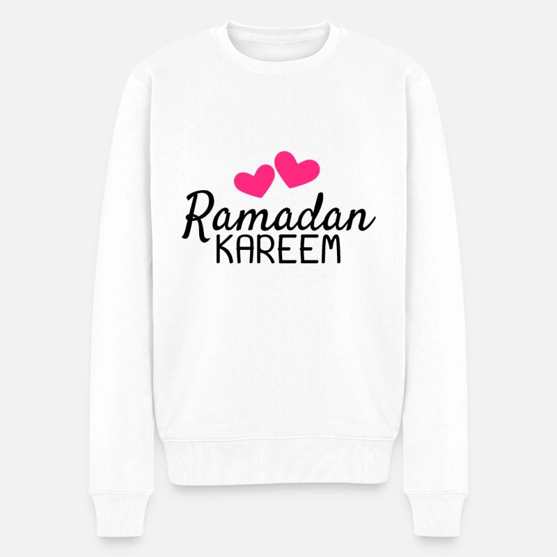 Ramadan Kareem Fest Liebe Ramadan - Männer Premium Bio Pullover - Weiß