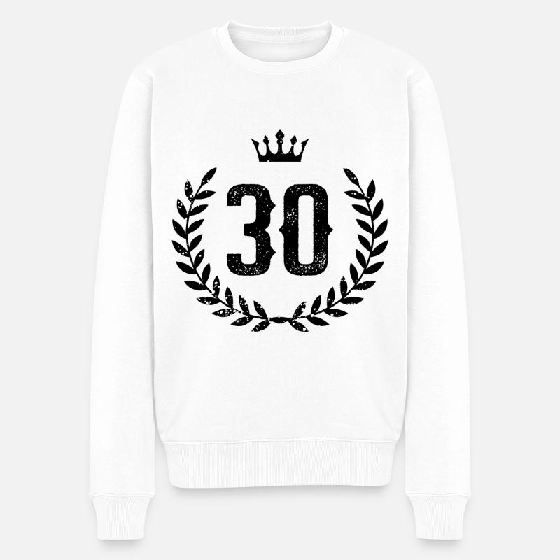 30 Nombre de couronne - Pull Premium bio Homme - blanc