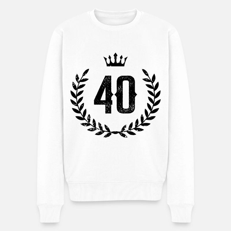 40 Nombre de couronne - Pull Premium bio Homme - blanc