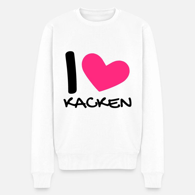 Ich liebe Kacken - Männer Premium Bio Pullover - Weiß
